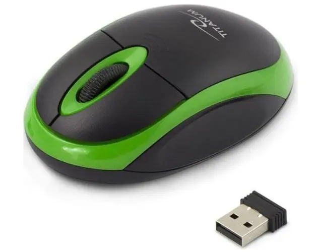Mouse Wireless TITANUM Vulture, USB, Negru/Verde