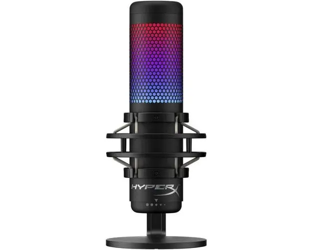 Microfon Gaming HyperX Quadcast S, moduri Stereo, Cardioid, Bidirectional, compatibil PC, PlayStation si Mac (Negru)