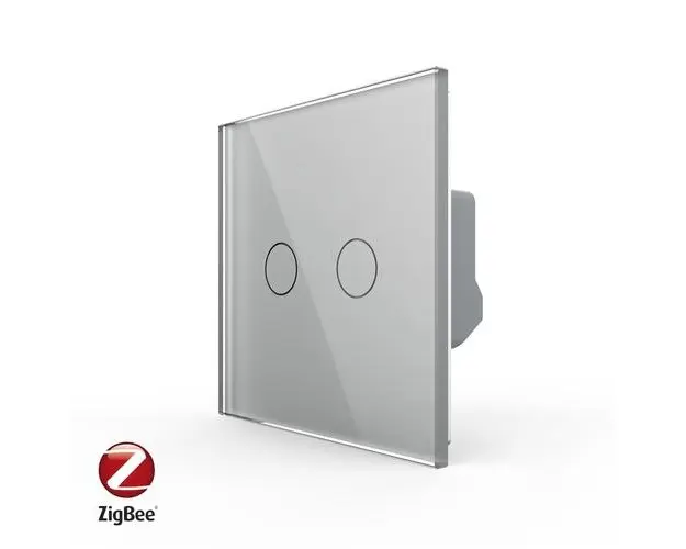 Intrerupator Dublu cu Touch Livolo din Sticla  protocol ZigBee, Serie Noua