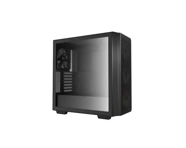 Carcasa Deepcool CG560, Middle Tower, E-ATX, fara sursa, sticla securizata, 3 x 120mm RGB fan, 1 x 140mm black fan , USB 3.0 x 2, Jack 3.5mm x 1, Negru