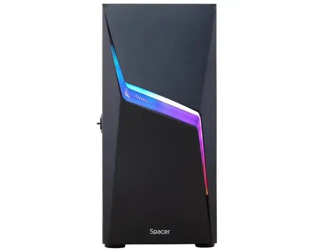 Carcasa Spacer Gaming THUNDER, Mid-Tower, fara sursa, ATX, Black