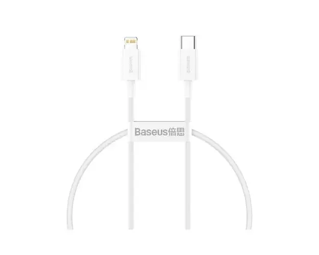 Cablu Date Incarcare Baseus Superior, Usb Type C La Lightning, Lungime 0.25m, Pd 20w, Alb - Catlys-02
