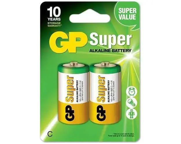 Baterii Super Alcaline GP C, 1.5V, 2 buc