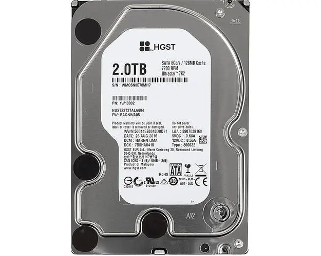 HDD HGST ULTRASTAR 7K2, 2TB, 7200rpm, 128MB cache, SATA III