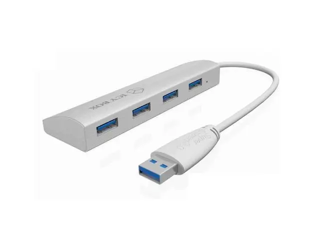 Hub USB 3.0 IcyBox cu 4 porturi, argintiu