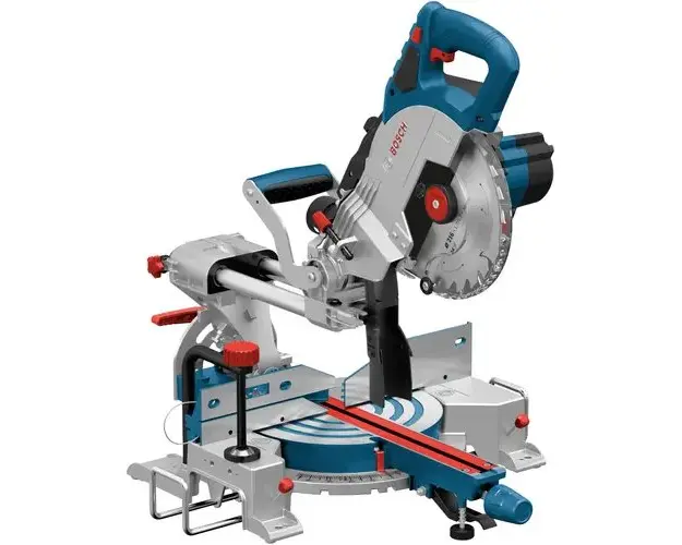 Fierastrau circular stationar pe acumulator Bosch Professional GCM 18V-216, 18 V, 216 mm diametru panza, 4600 RPM, panza fierastrau, cutie carton, placa intermediara, sac colectare praf, sistem blocare