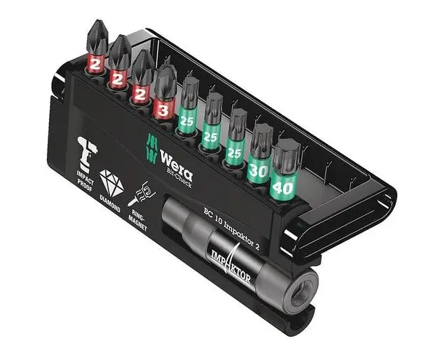 Set de biti Bit-Check 10 Impaktor 2, 10 bucati, Wera