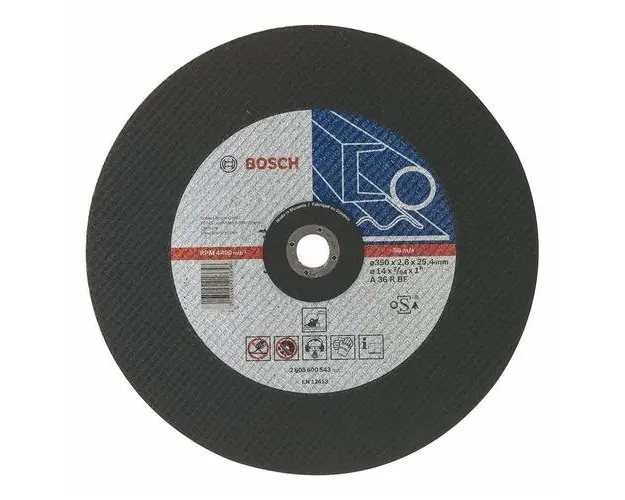 Disc de taiere, executie dreapta metal Bosch A 36 R BF, 350 mm, pret/buc