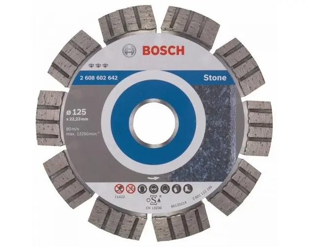 Disc diamantat pentru granit / piatra Bosch, Best for Stone, 125 mm