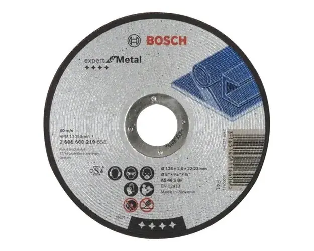 Disc taiere metal Bosch 2608600219, 125 mm diametru, 1.6 mm grosime