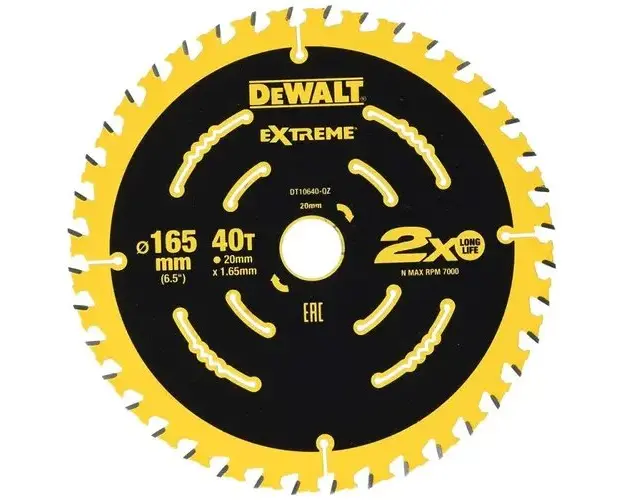 Panza de ferastrau circular Dewalt EXTREME 165x20, Z 40 DT10640-QZ