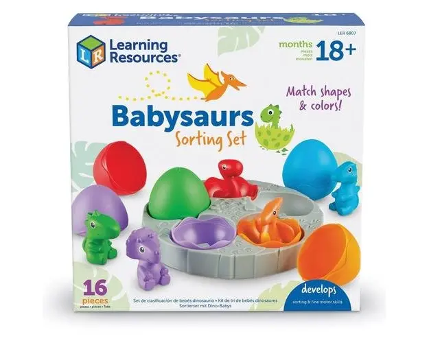 Set de sortat Learning Resources 16 piese - Puiuti de dinozauri