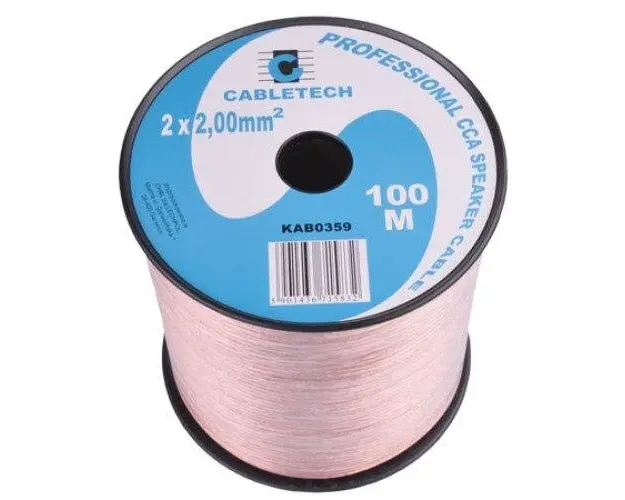 Cablu difuzor CCA 2x2.00mm transparent 100m