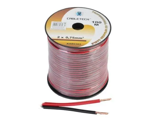 Cablu difuzor cupru 2x0.75mm rosu/negru 100m