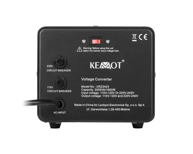 Convertor de tensiune KEMOT, 1600 W, 2000 VA