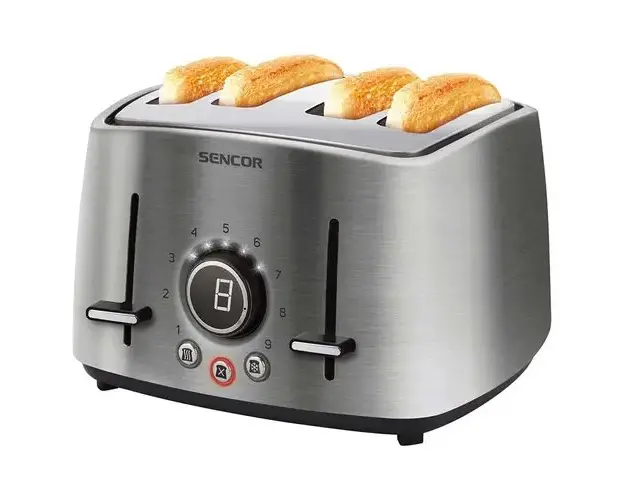 Prajitor de paine Sencor STS 5070SS, 1600W, 9 nivele de prajire, 4 Felii