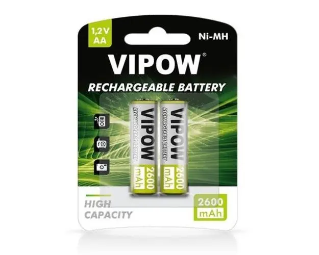 Set 2 acumulatori Vipow, R6, 2600 mAh