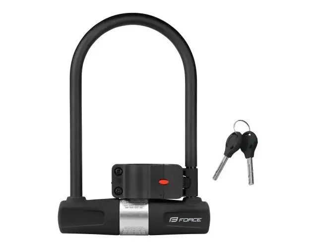 Antifurt U-lock Force cu suport de prindere 11.5x18.9cm Negru