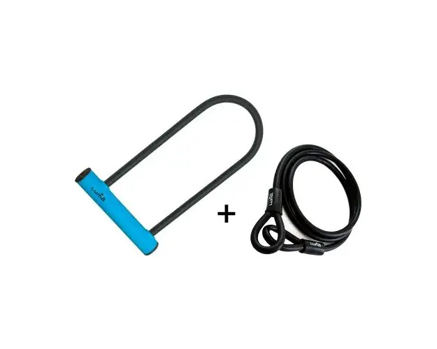 Antifurt bicicleta Luma Enduro 35 HU, Albastru, 320 C4, cu suport prindere pe cadru Sopmulti + cablu bucla