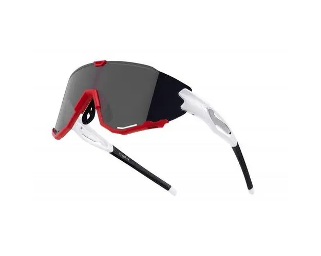 Ochelari Force Creed, lentila neagra oglinda, alb/rosu