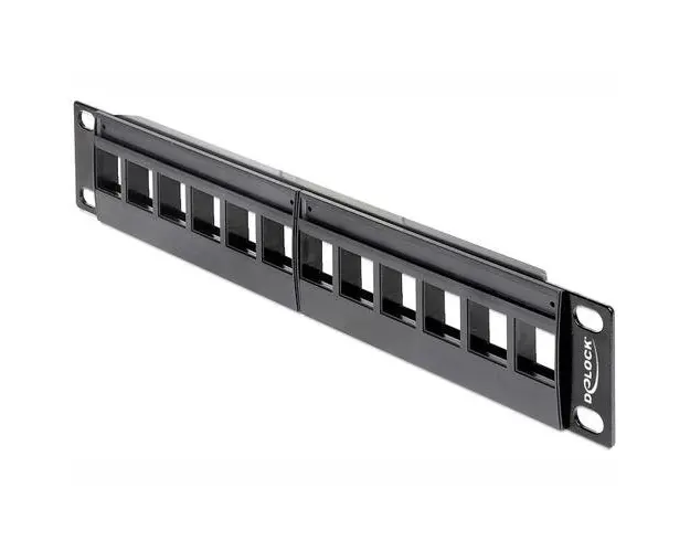 Rama pentru panou de conexiuni , Digitus , 12 porturi 1U, 10 ” , negru
