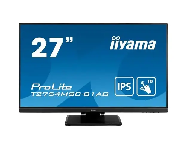 Monitor IPS LED iiyama ProLite 27inch T2754MSC-B1AG, FullHD (1920x1080), VGA, HDMI, Touchscreen, Boxe (Negru)