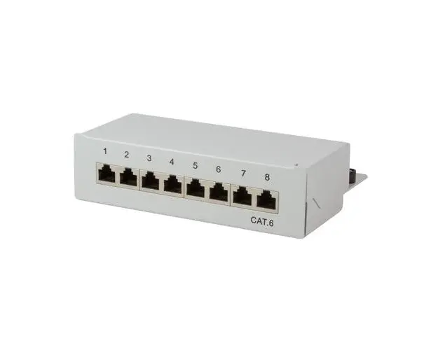 Panou de conexiuni protejat , LogiLink , Cat.6 8 porturi , 19 ” , alb