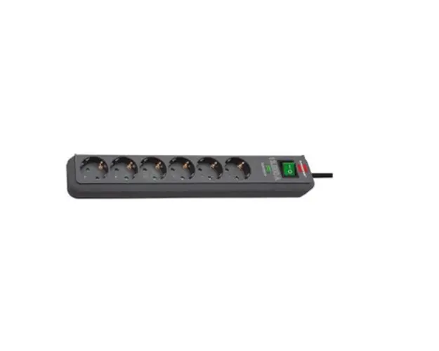 Prelungitor cu priza multipla, 6 posturi, 5m, Switch, Protectie 13.500A, Eco-Line, Brennestuhl