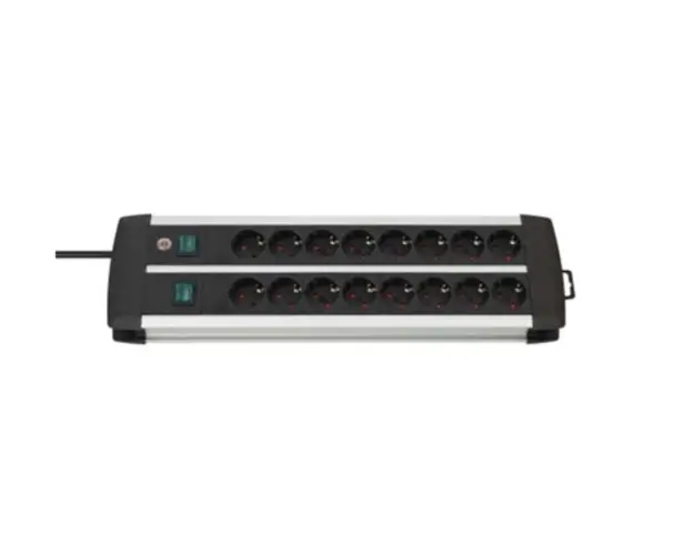 Priza multipla 16 posturi, cablu 3 metri, Premium-Aluminium Line, Brennenstuhl, Switch On/Off iluminat, Protectie copii