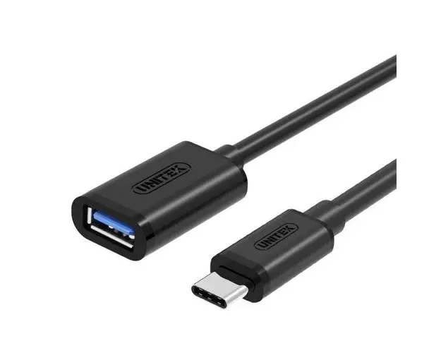 Cablu de date Unitek Y/C476BK, USB tip C / USB A mama (Negru)