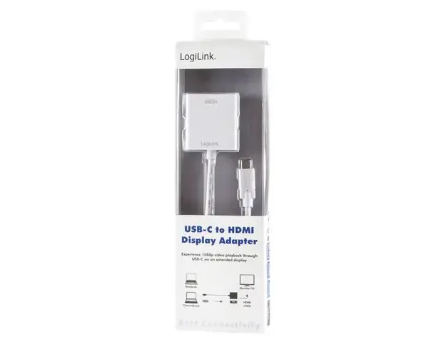 Adaptor USB 3.1 C la HDMI 1.4, 14cm, LOGILINK UA0236A
