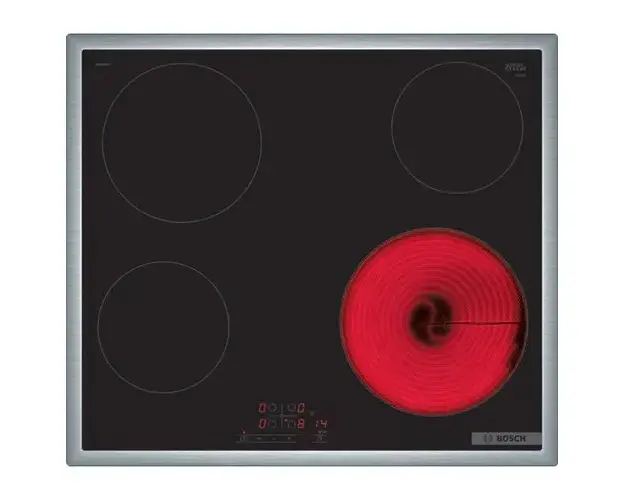 Plita incorporabila Bosch PKE645BB2E, Vitroceramica, 4 zone de gatit, TouchSelect, ReStart, Temporizator, HighSpeed, 60cm, Negru