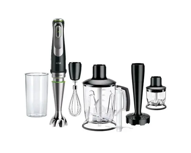 Blender de mana Braun MQ 9147X, 6 accesorii, 1200 W, Negru
