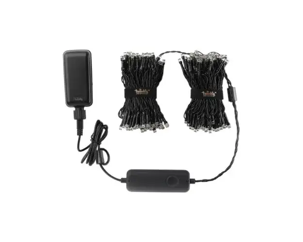 Instalatie Smart Twinkly Generation 2, 400 leduri RGB, Wi-Fi+Bluetooth, controlata prin aplicatie pe smartphone, lungime 32 metri, IP44, Clasa F (Negru)
