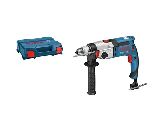 Masina de gaurit si insurubat (bormasina) cu percutie Bosch Professional GSB 24-2, 1100 W, 3000 RPM, 13 mm mandrina rapida, turatie reglabila, maner suplimentar, limitator reglare adancime, valiza L-Case