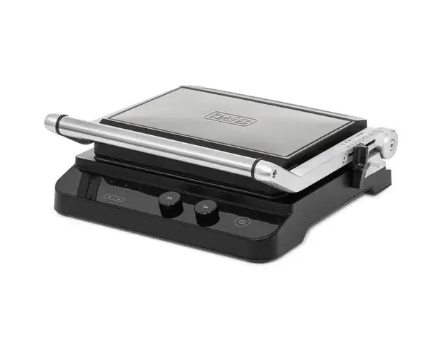 Gratar electric Blak&Decker BXGR2000E, 2000W, functie Panini, Negru