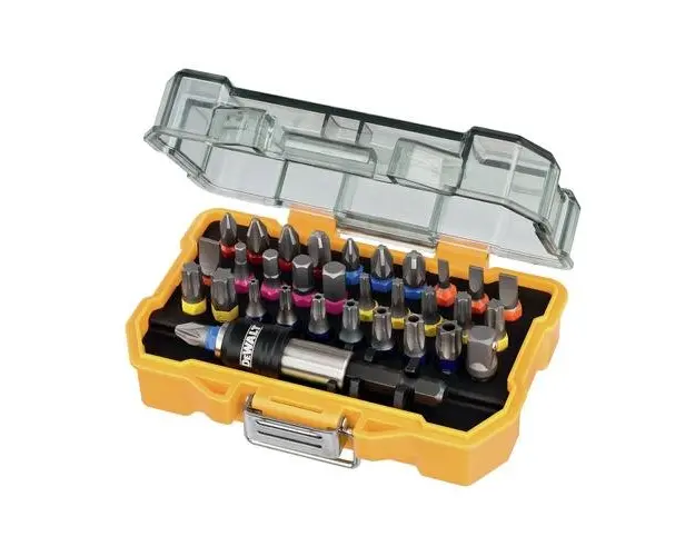 Set 31 biti + adaptor Dewalt DT7969, 25 mm lungime, carcasa cu prindere pe curea