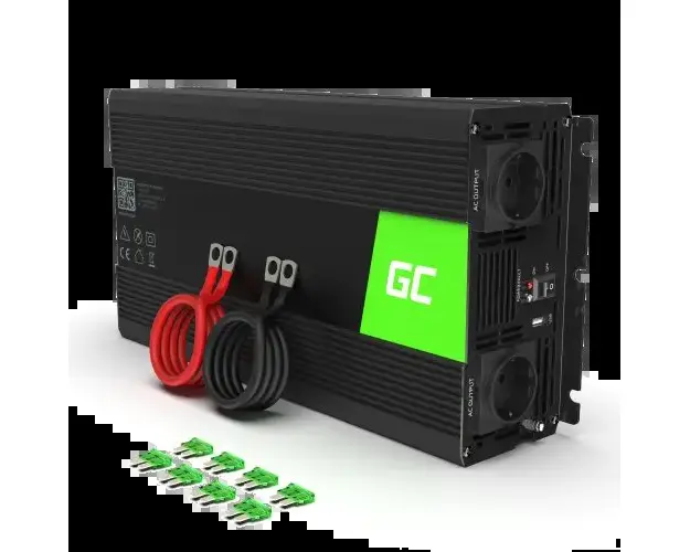 Invertor de tensiune 1500W/3000W 24V la 230V Volt USB DC AC Unda sinusoidala pura Green Cell