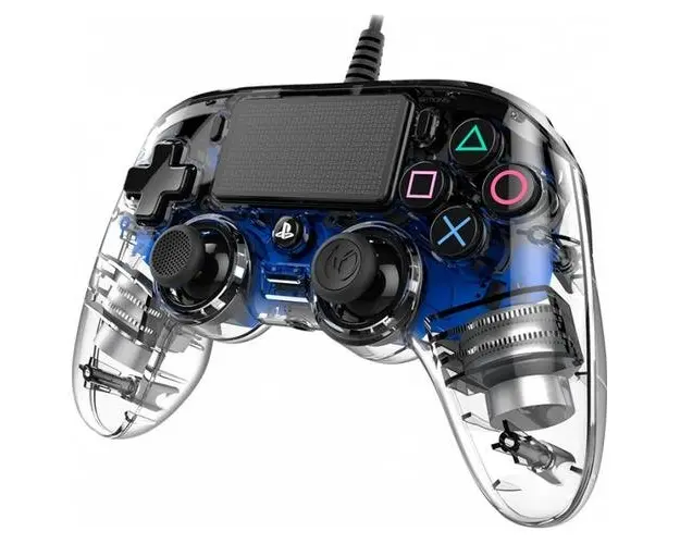 Controller cu fir Nacon Light pentru Playstation 4, Albastru