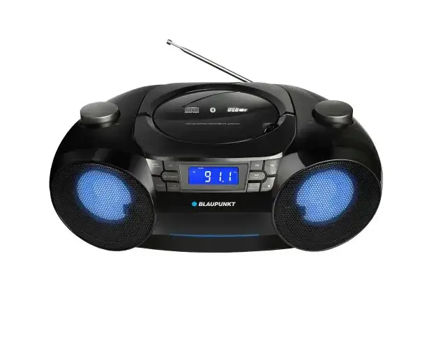 Radio portabil Boombox Blaupunkt BB31LED, Bluetooth, FM, MP3, AUX, USB, Ceas cu alarma