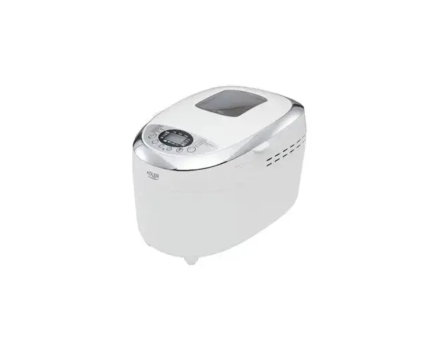Masina de paine ADLER AD 6019,gluten free, 2 palete framantare, 850 W, 1250 g, 12 Programe, afisaj LCD, Alb
