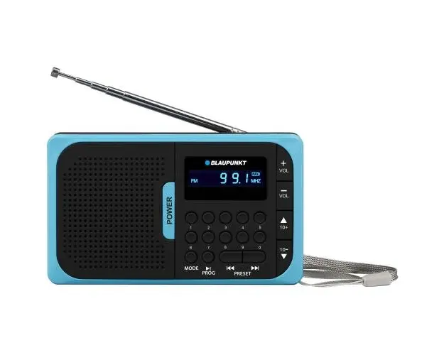Radio portabil Blaupunkt, PR5BL, MicroSD/USB/MP3, Afisaj LCD, AAA, Negru/Albastru