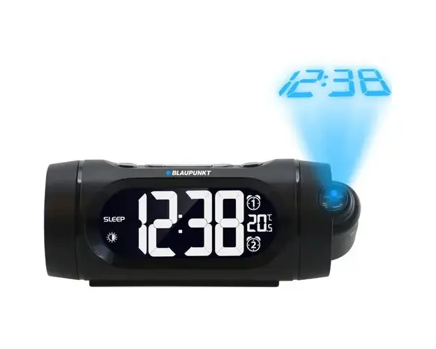 Radio cu ceas Blaupunkt CRP9BK, FM radio, Dual Alarm, Termometru, Proiector, USB, Negru