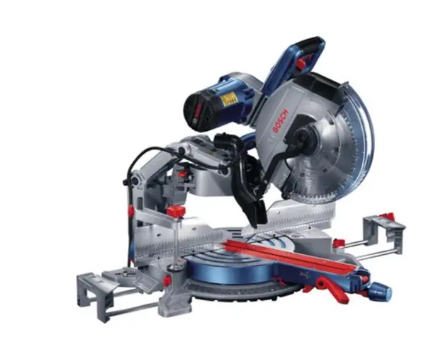 Fierastrau circular stationar Bosch Professional GCM 12 GDL, 2000 W, 305 mm diametru panza, 3800 RPM + locas hexagonal interior + 1 panza de ferastrau circular Expert for Wood + placa intermediara + bucsa elastica