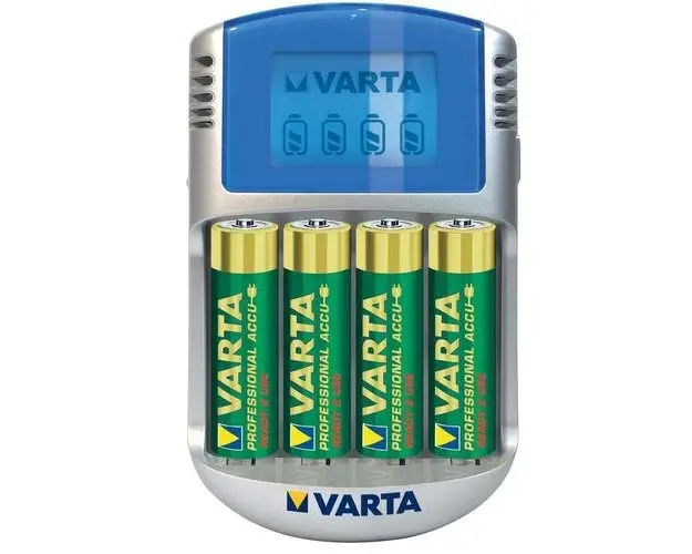 Incarcator Varta LCD 57070, cu 4 acumulatori, 2600 mAh, Preincarcati, R2U, 12V, USB