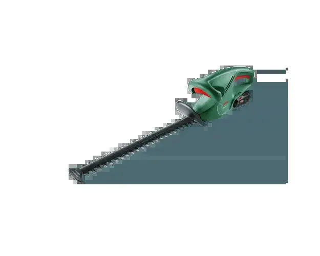 Trimmer pentru gard viu pe acumulator Bosch EasyHedgeCut 0600849H02, 18 V, 45 cm lungime cutit, 2400 curse/min, 15 mm deschidere dinti, acumulator, incarcator, capac acoperire cutit