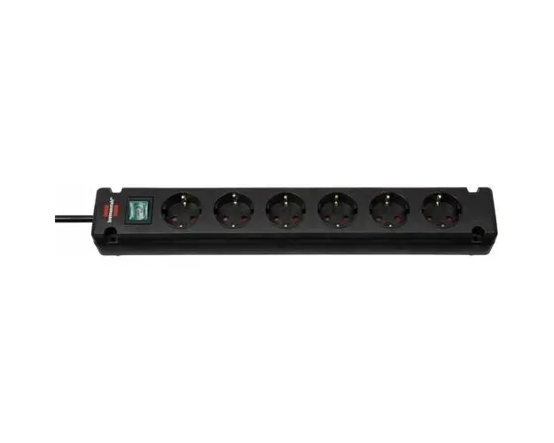 Priza multipla 6 posturi, cablu 3m, aplicabila, Brennenstuhl, seria Bremounta, Switch On/Off iluminat, Protectie copii