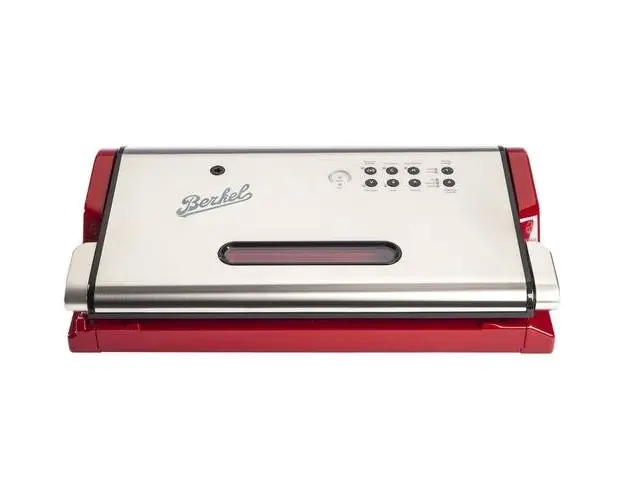 Aparat de vidat Berkel, 130 W, 44 cm latime, vidare automata, marinare rapida, vidare recipiente, 2 viteze, design modern, compact, calitate premium, editie 2021, rosu