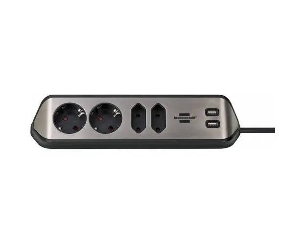 Priza multipla desktop, 4P, 2M, USB