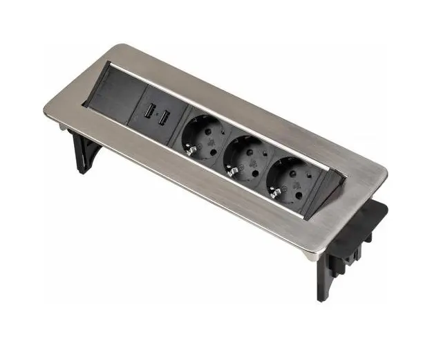 Priza multipla, 3P, 2M, USB, incorporabila